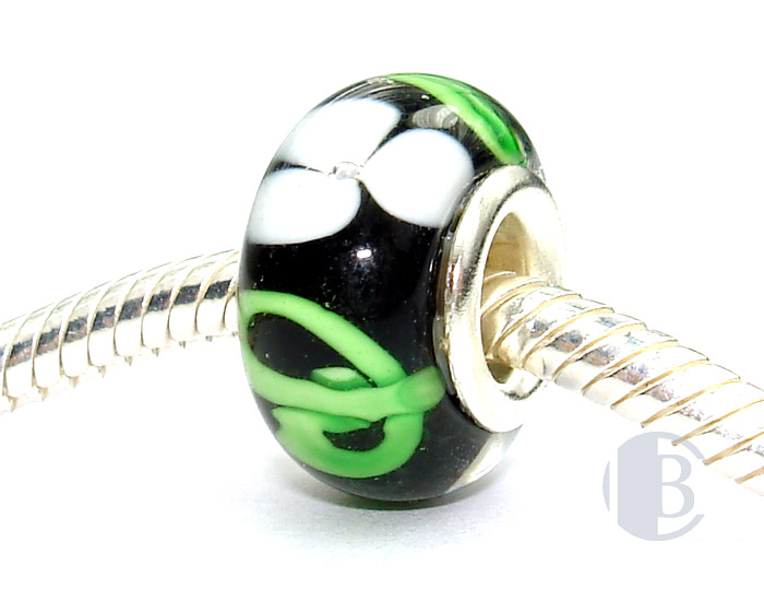 925 sterling silver core murano glass bead