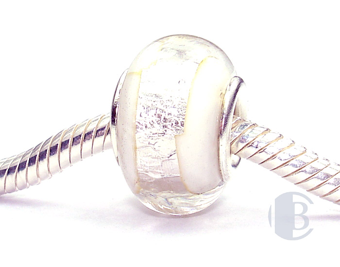 925 sterling silver core murano glass bead