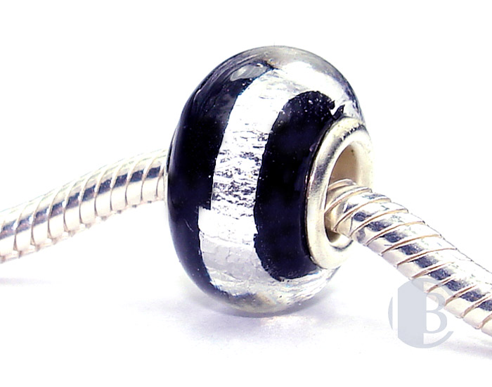 925 sterling silver core murano glass bead