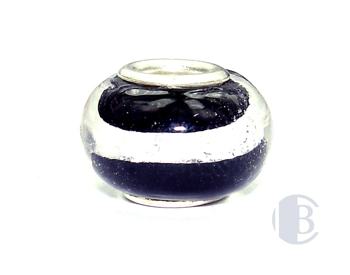 925 sterling silver core murano glass bead