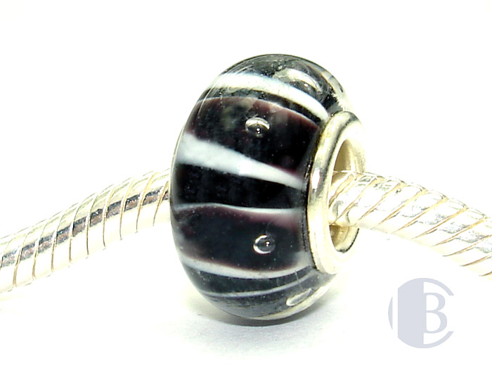925 sterling silver core murano glass bead