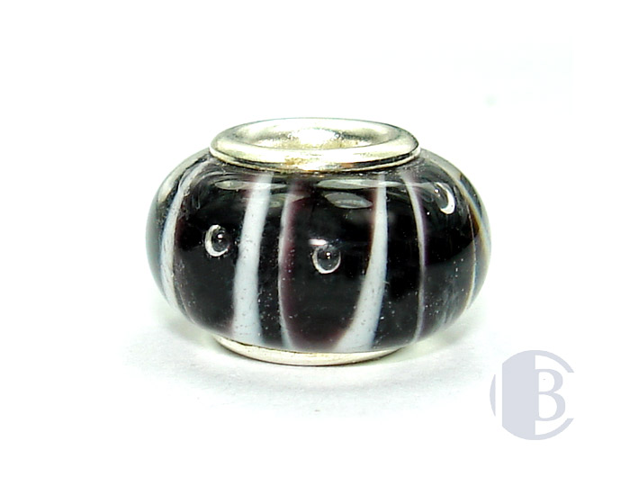 925 sterling silver core murano glass bead