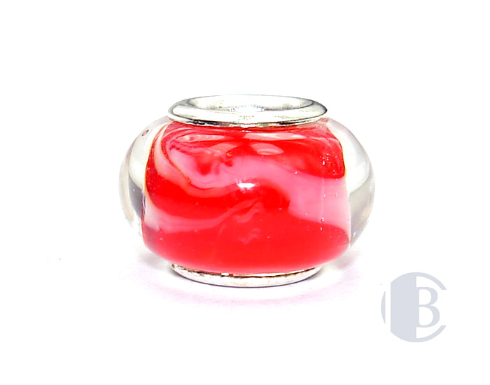 925 sterling silver core murano glass bead