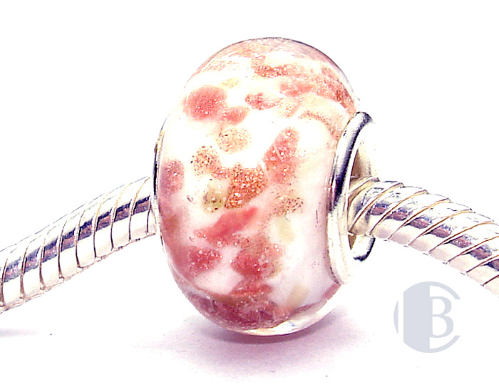 925 sterling silver core murano glass bead