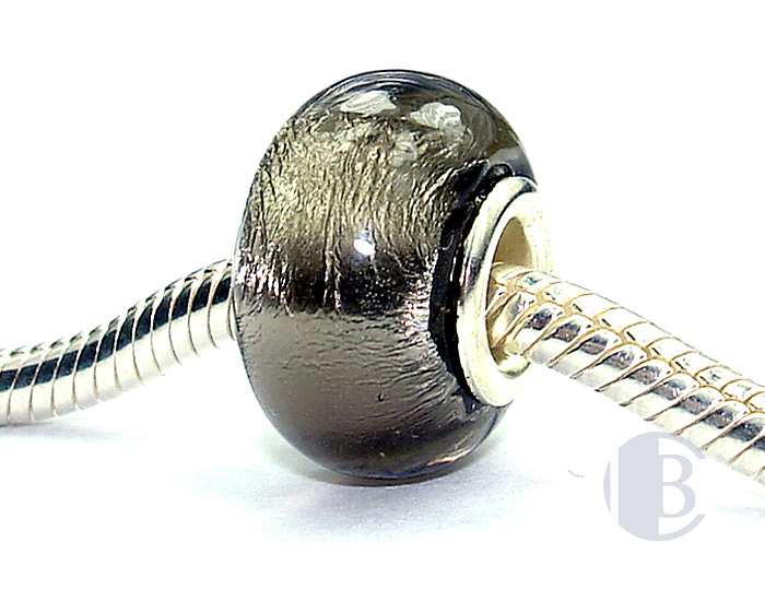 925 sterling silver core murano glass bead