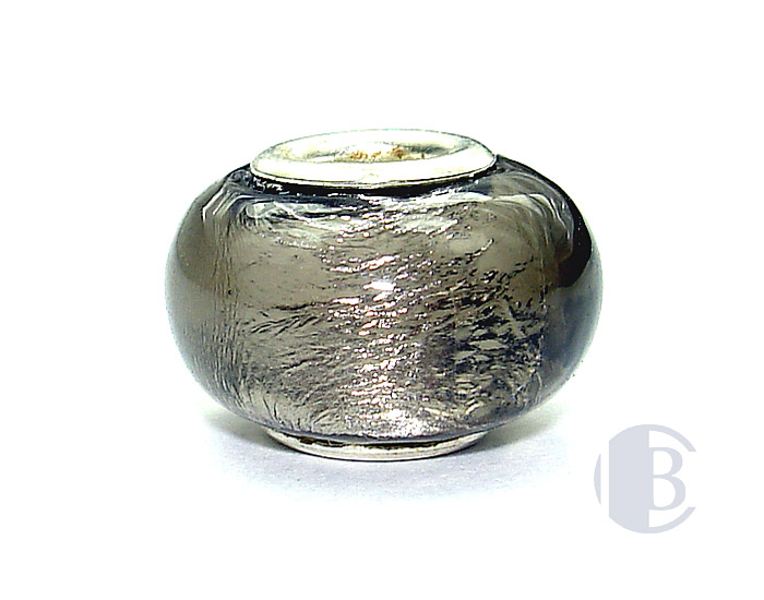 925 sterling silver core murano glass bead