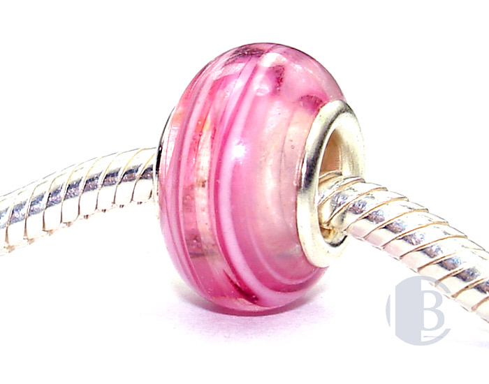 925 sterling silver core murano glass bead
