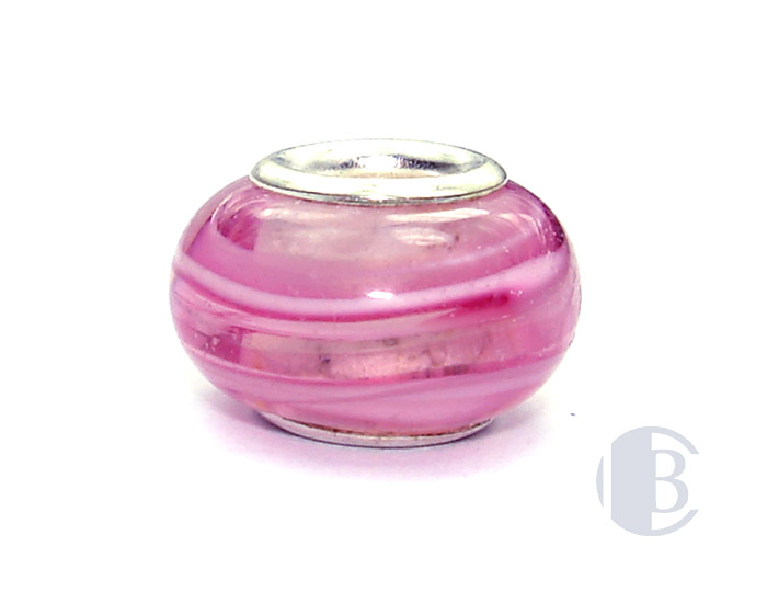 925 sterling silver core murano glass bead