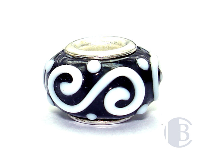 925 sterling silver core murano glass bead