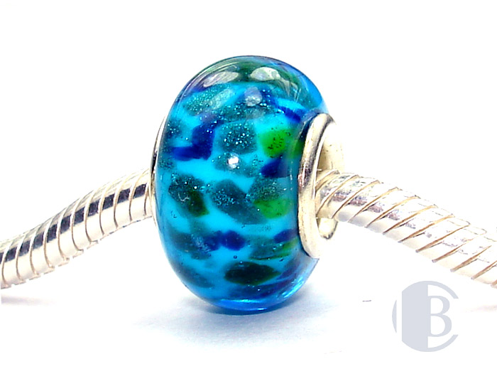 925 sterling silver core murano glass bead