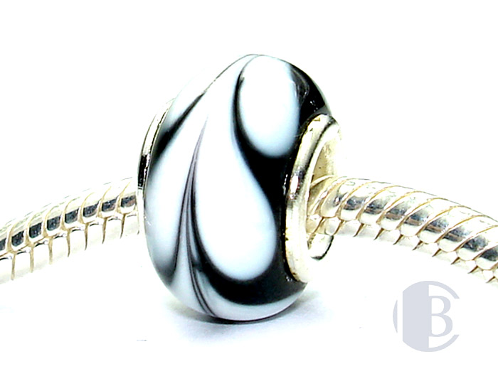 925 sterling silver core murano glass bead