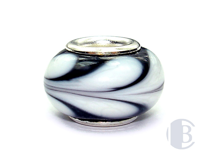 925 sterling silver core murano glass bead