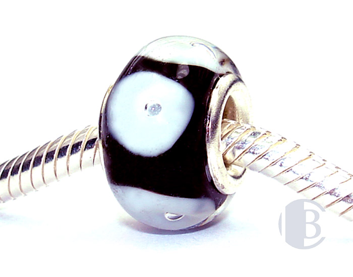 925 sterling silver core murano glass bead