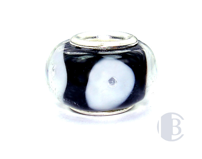 925 sterling silver core murano glass bead