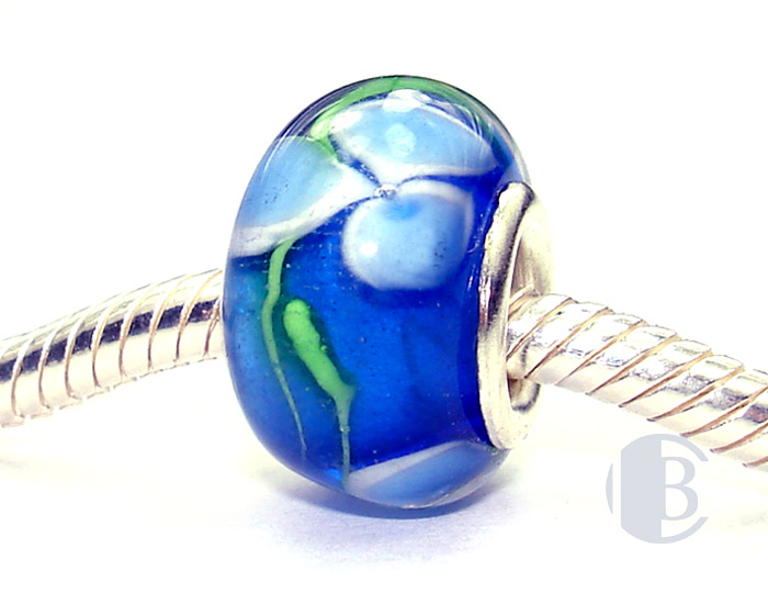 925 sterling silver core murano glass bead