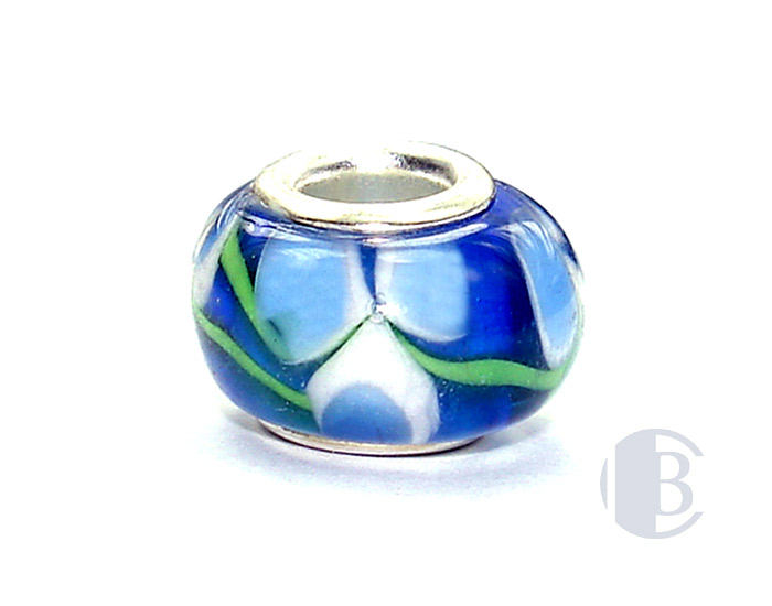 925 sterling silver core murano glass bead
