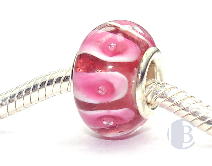 925 sterling silver core murano glass bead