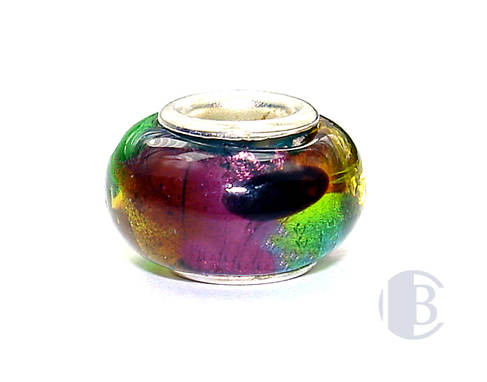 925 sterling silver core murano glass bead
