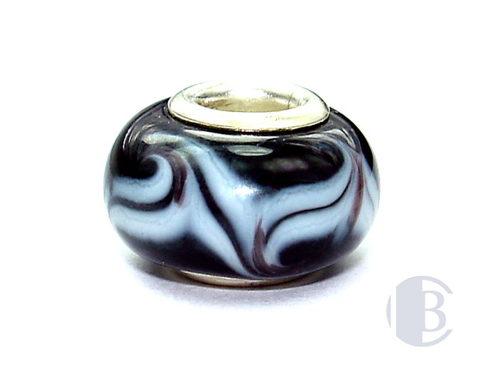 925 sterling silver core murano glass bead