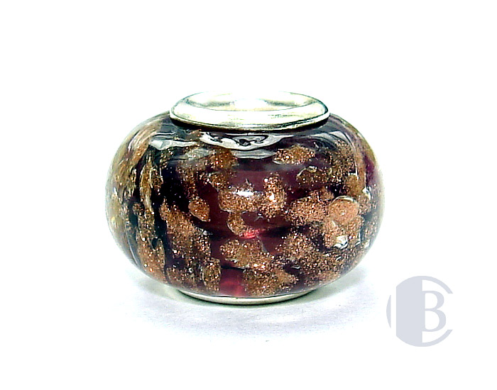 925 sterling silver core murano glass bead