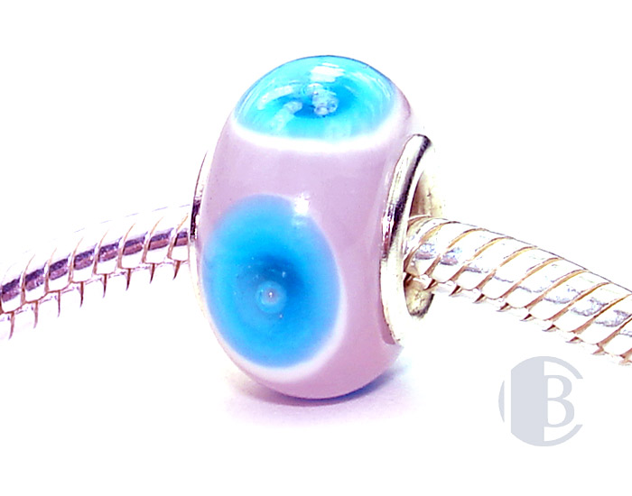 925 sterling silver core murano glass bead