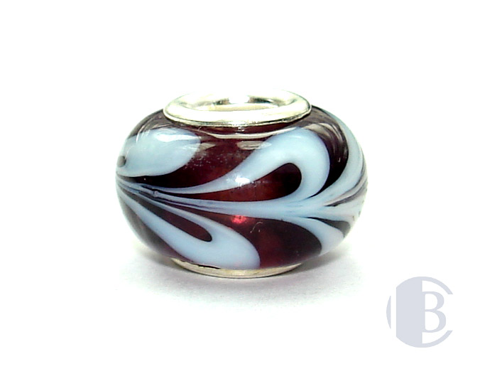 925 sterling silver core murano glass bead