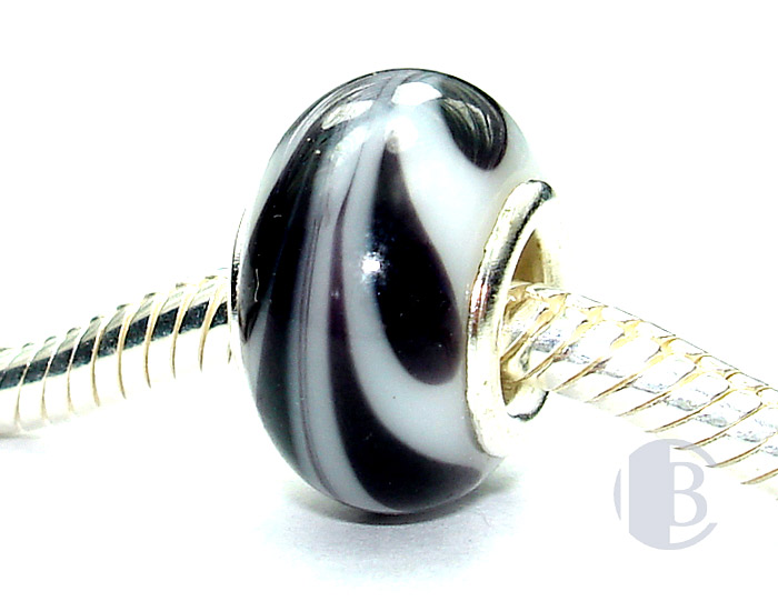 925 sterling silver core murano glass bead