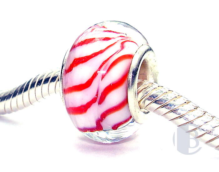 925 sterling silver core murano glass bead