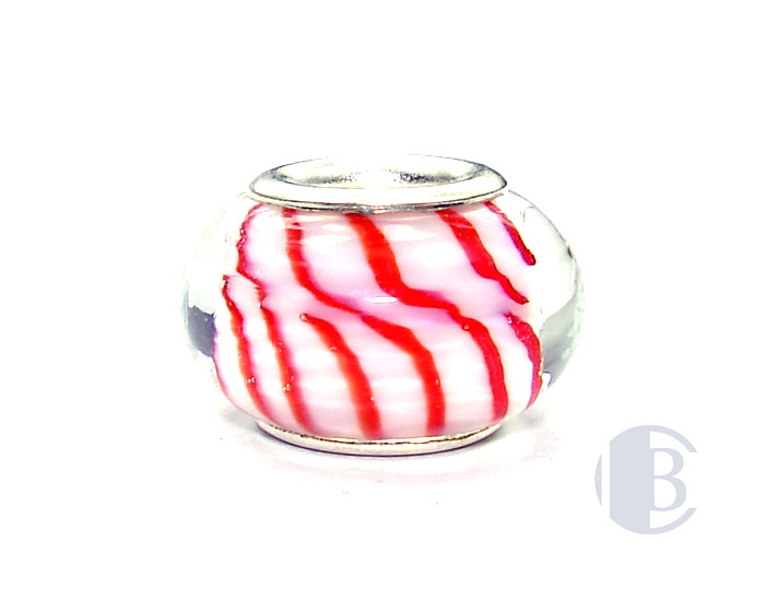 925 sterling silver core murano glass bead