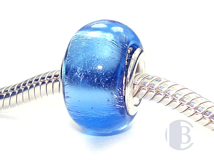 925 sterling silver core murano glass bead