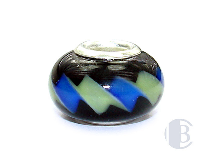 925 sterling silver core murano glass bead