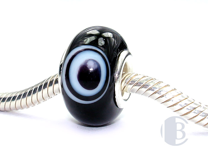 925 sterling silver core murano glass bead
