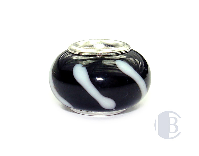 925 sterling silver core murano glass bead