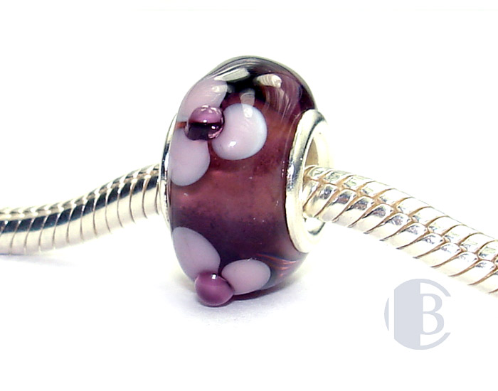 925 sterling silver core murano glass bead