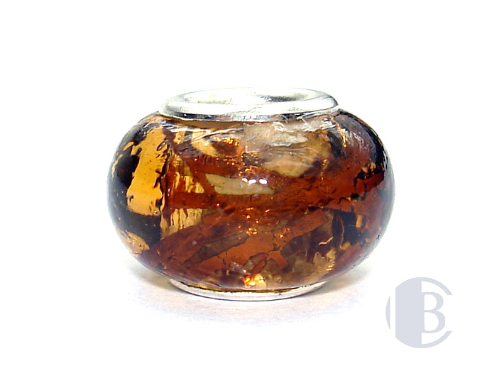 925 sterling silver core murano glass bead