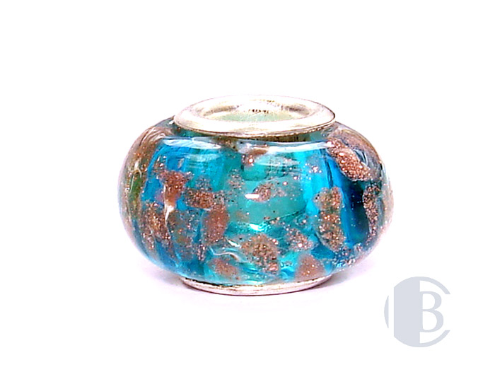 925 sterling silver core murano glass bead