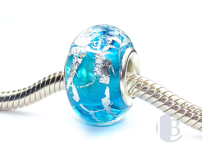 925 sterling silver core murano glass bead