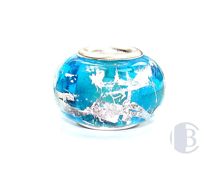 925 sterling silver core murano glass bead