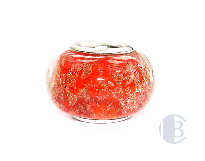 925 sterling silver core murano glass bead