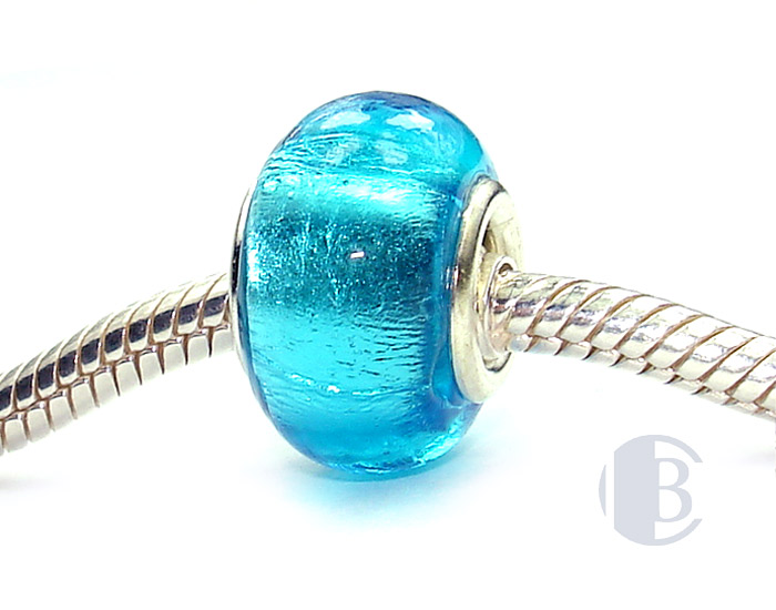 925 sterling silver core murano glass bead