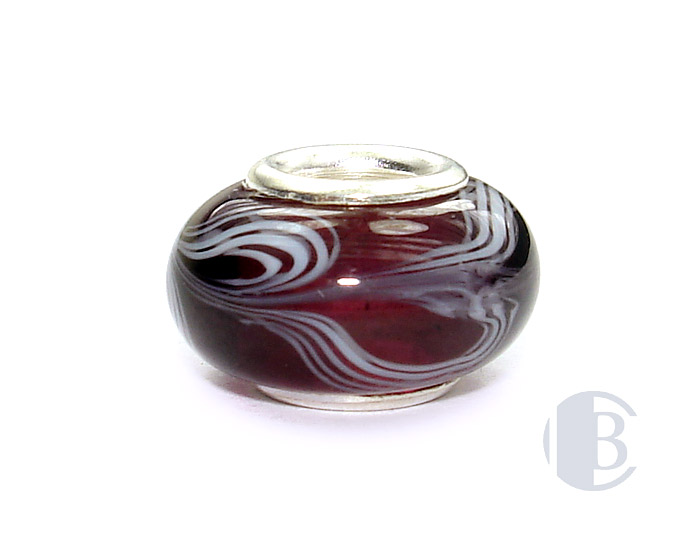 925 sterling silver core murano glass bead