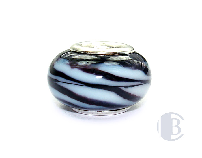 925 sterling silver core murano glass bead