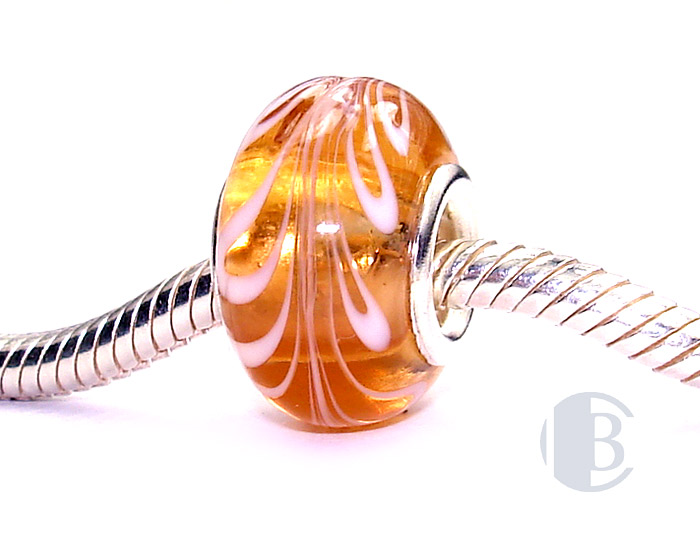 925 sterling silver core murano glass bead