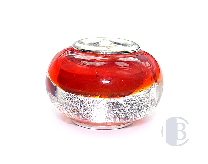 925 sterling silver core murano glass bead