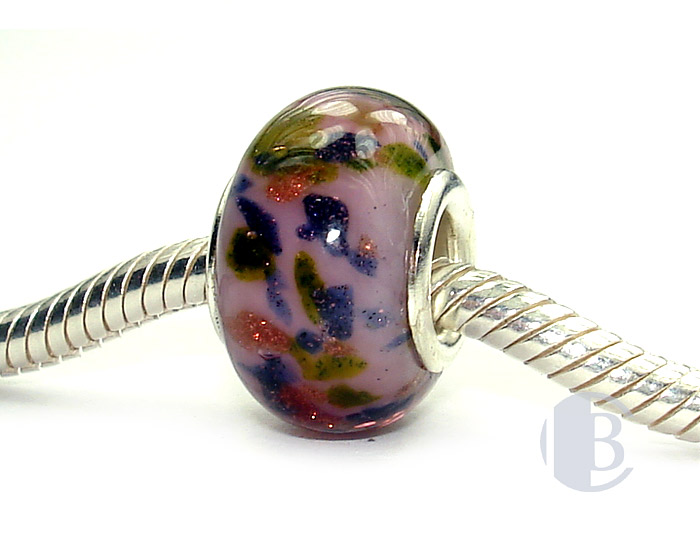 925 sterling silver core murano glass bead