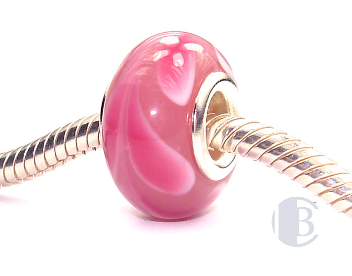 925 sterling silver core murano glass bead