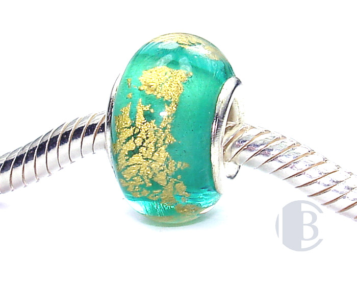 925 sterling silver core murano glass bead