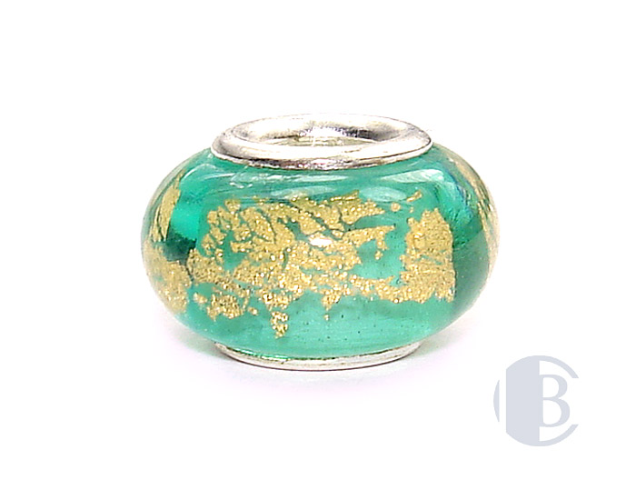 925 sterling silver core murano glass bead