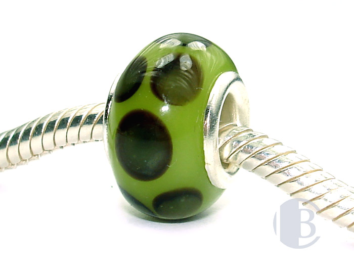 925 sterling silver core murano glass bead