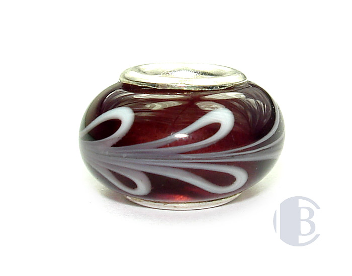 925 sterling silver core murano glass bead